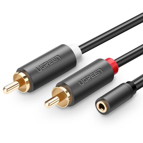 Ugreen Kabel audio kabel 3,5 mm mini jack ženski - 2RCA mo&scaron;ki 25 cm siv, (21831638) Cene