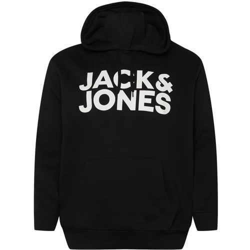 Jack & Jones Plus Sweater majica 'Ecorp' crna / bijela