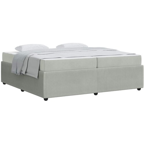 Krevetna konstrukcija Svijetlo siva 200 x 200 cm tkanina Svjetlosiva Slike