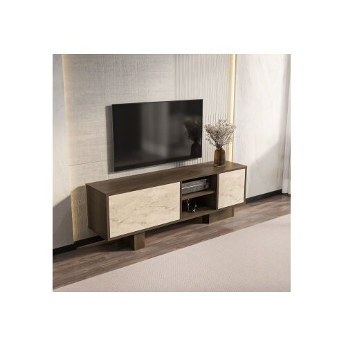Hanah home tv polica monaco walnut travertine Cene