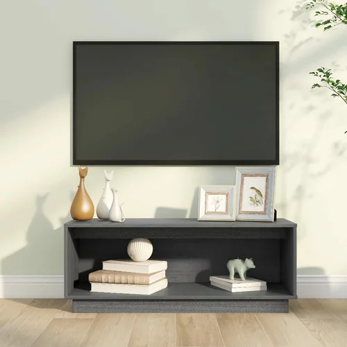 vidaXL TV ormarić sivi 90 x 35 x 35 cm od masivne borovine