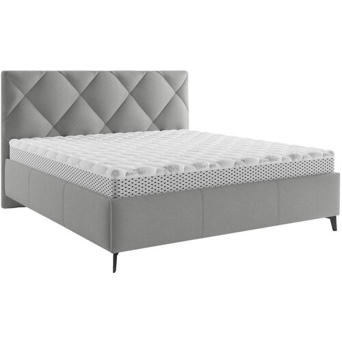 MID.YOU OBLAZINJENA POSTELJA 180 cm x 200 cm , tekstil temno siva Slike