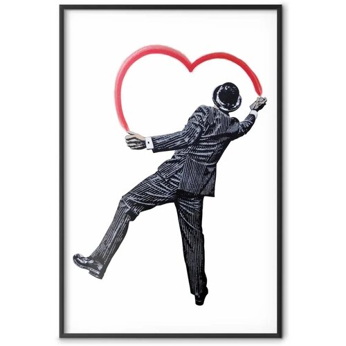  Plakat - Elegant Graffiti Artist 40x60 Crni okvir Slike