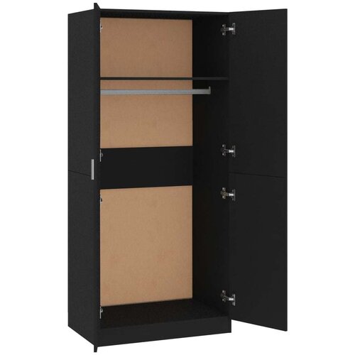 VidaXL Garderobna omara črna 80x52x180 cm iverna plo&amp;scaron;ča Slike