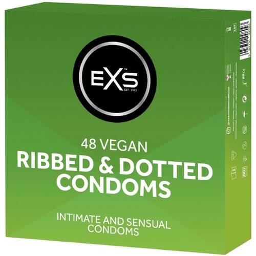 EXS Ribbed &amp;amp; Dotted - rebrasti in pikčasti kondomi (48 kos) Slike