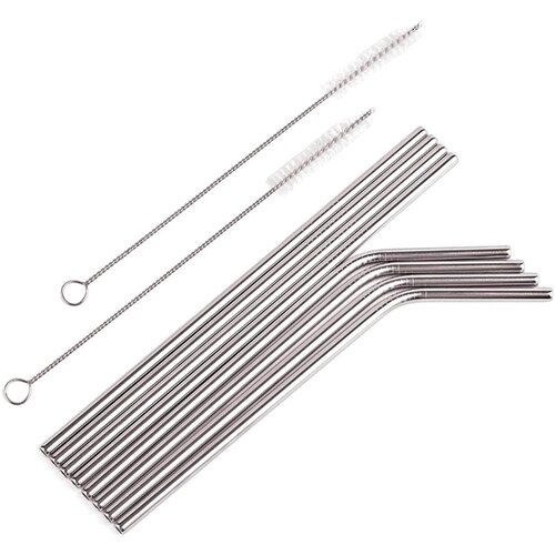  Set od 8 slamčica od nehrđajućeg čelika za višekratnu upotrebu + 2x četka Cijene