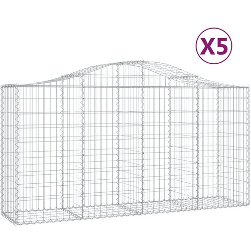  Lučne gabionske ko&amp;scaron;are 5 kom 200x50x100/120cm pocinčano željezo Slike