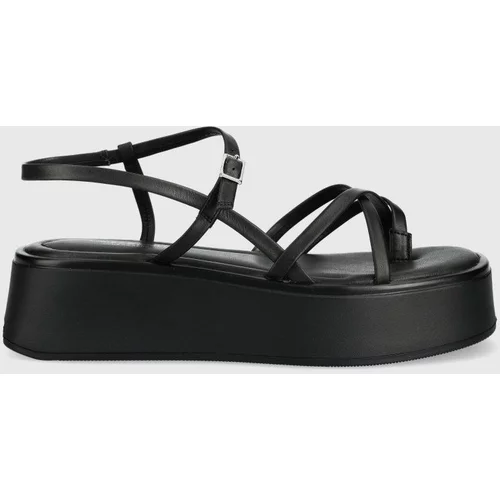 Vagabond Kožne sandale Courtney za žene, boja: crna, s platformom