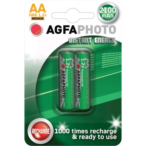 Agfaphoto polnilna baterija, AA, 1,2 V, 2100 mAh, blister 2 kosa - R2U B2 Slike
