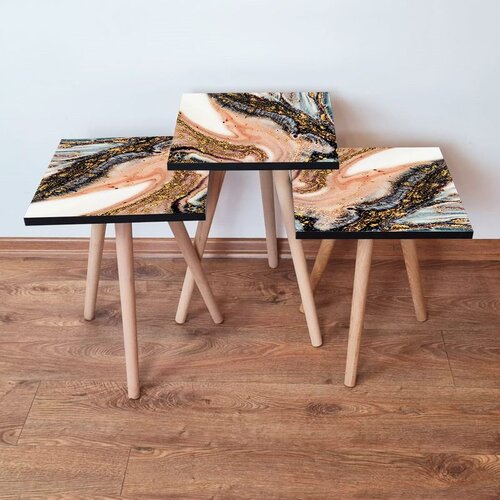 Hanah home 3Shp147 - Multicolor Multicolor Nesting Table (3 Pieces) Cene
