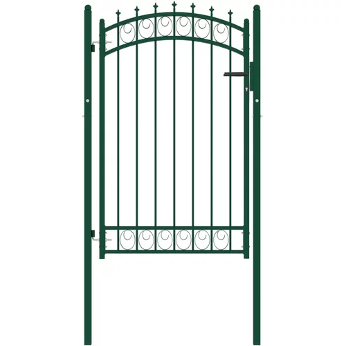 vidaXL Vrata za ograjo s konicami jeklo 100x150 cm zelena