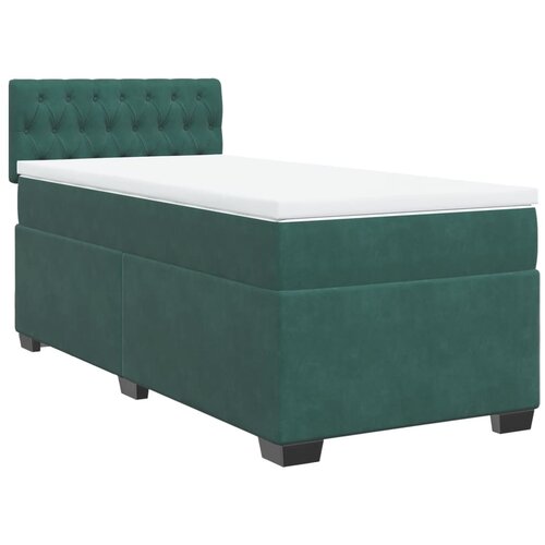 Maison Chic Box spring postelja - Vzmetna postelja z vzmetnico temno zelena 80x200 cm žamet SL16782, (21895782) Slike