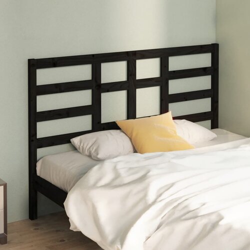 VidaXL Uzglavlje za krevet crno 166 x 4 x 104 cm od masivne borovine Slike