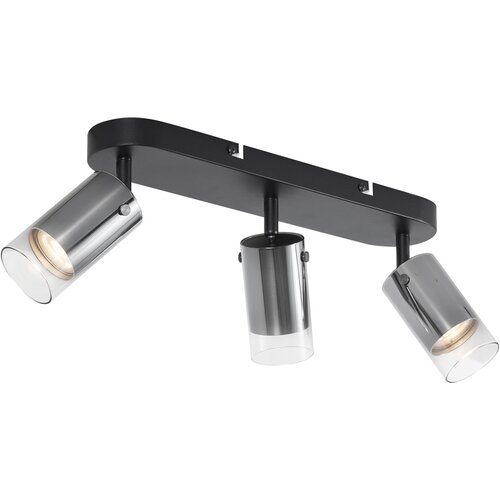 QAZQA Sodobni stropni reflektor Gunmetal 3-luči vrtljiv in nastavljiv - Drain Slike