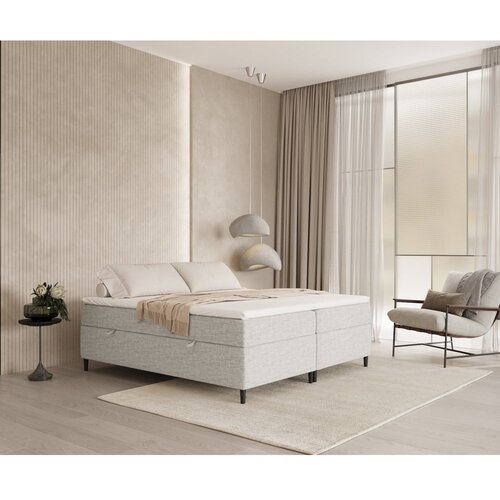 Maison de R&amp;ecirc;ve svijetlo sivi boxspring krevet s prostorom za odlaganje 180x200 cm araya &amp;ndash; Slike