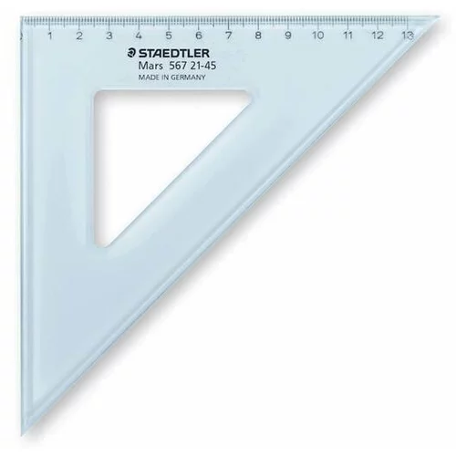 Staedtler trikotnik transparent, moder, 45/45 stopinj, 21 cm 567 21-45