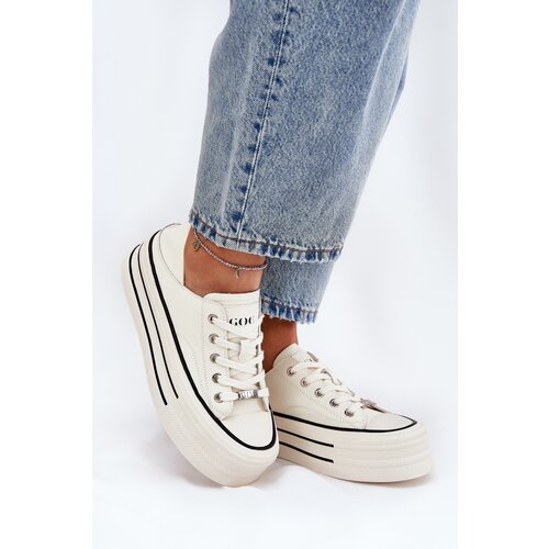 GOE Women's Leather Sneakers On Platform Cene