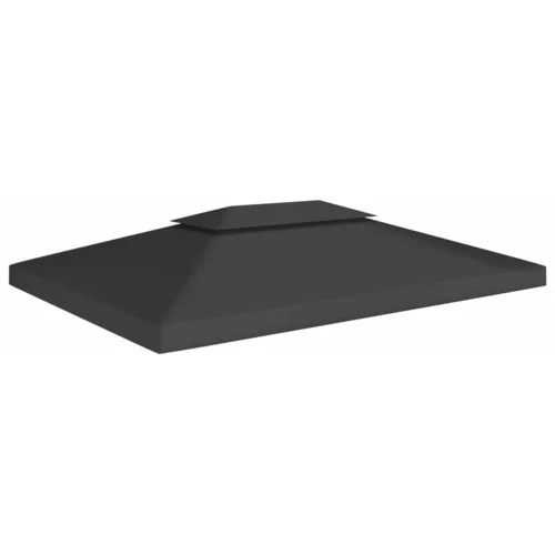 vidaXL Streha za paviljon 2-delna 310 g/m² 4x3 m črna