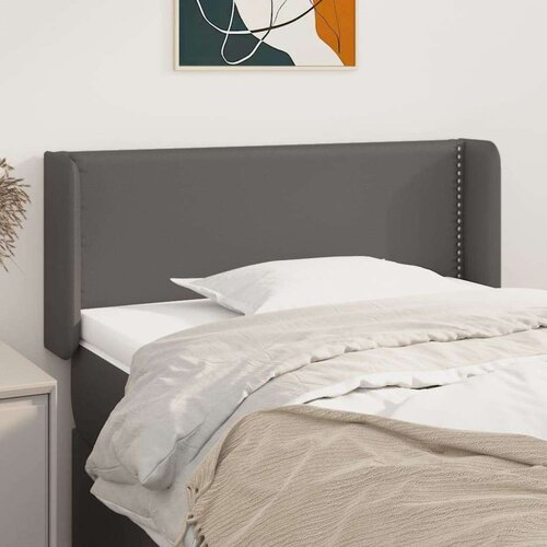  Uzglavlje s u&amp;scaron;ima sivo 103x16x78/88 cm od umjetne kože Slike