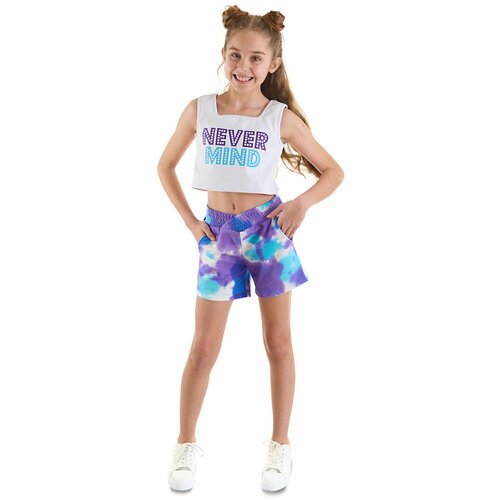 Mushi Never Mind Girls Crop Top Tie-dye Shorts Set Slike