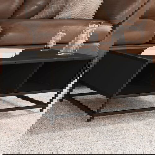 vidaXL Stolić za kavu crni 60,5x60,5x30 cm konstruirano drvo i metal Cene