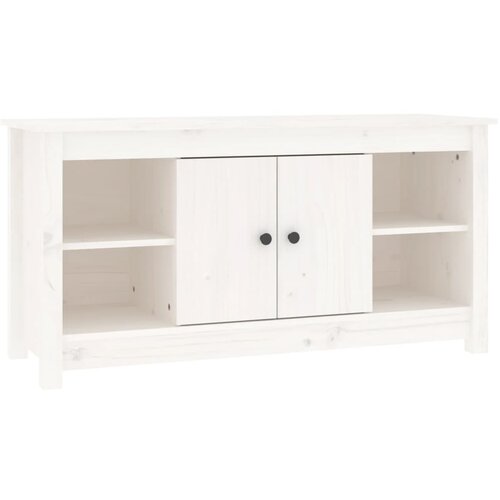 Maison Chic TV omarica - TV stojalo - Televizijska omarica bela 103x36,5x52 cm trdna borovina, (21698728) Slike