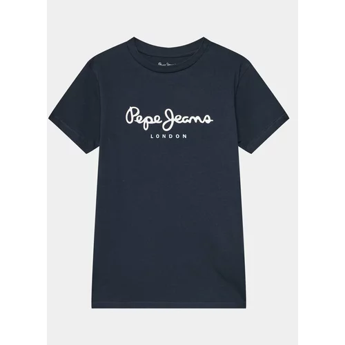 PepeJeans Majica New Art N PB503493 Mornarsko modra Regular Fit