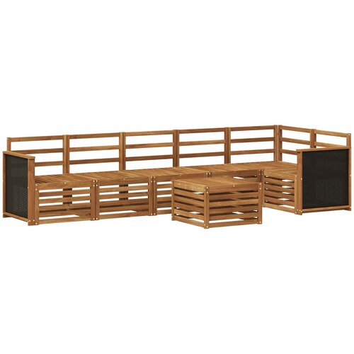  Set vanjskih sofa 6 kom. Prirodna Čvrsto drvo akacije Bijela Slike