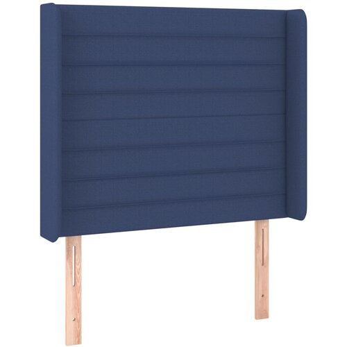 VidaXL Vzglavje z u&amp;scaron;esi modro 103x16x118/128 cm blago, (20952448) Slike