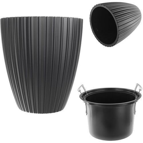 KADAX cvetlični lonec 40 cm pokrov z vstavkom črna plastika, (5000345989) Slike