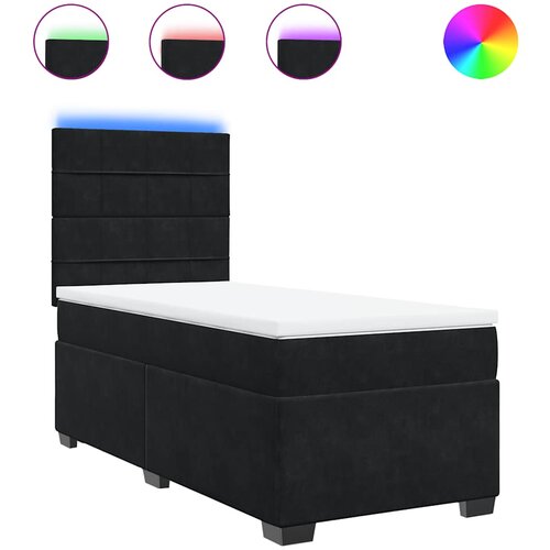 Maison Chic Box spring postelja - Vzmetna postelja z vzmetnico črn 90x190 cm žamet SL23619, (21880015) Cene