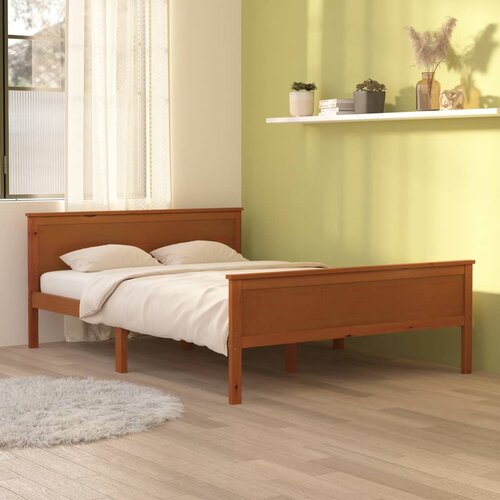 The Living Store Posteljni okvir medeno rjav iz trdne borovine 160x200 cm - Posteljni Okvir, (21526260) Slike