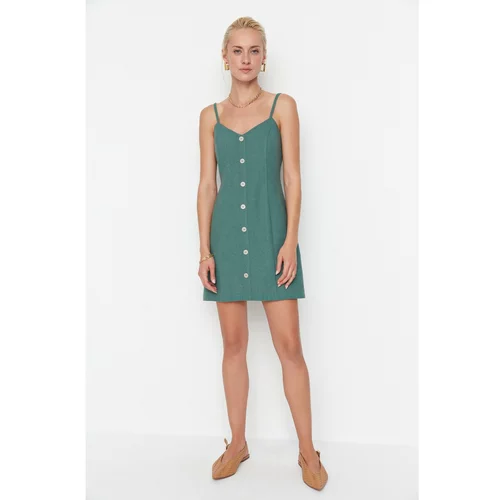 Trendyol Green Petite Strap Button Detailed Dress