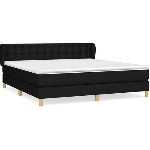 Krevet s oprugama i madracem crni 160x200 cm od tkanine Slike