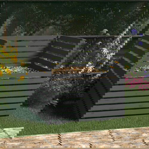 vidaXL Kompostnik siva 100x100x102 cm trdna borovina Cene