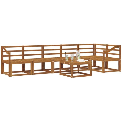  Set vanjskih sofa 7 kom. Prirodna Čvrsto drvo akacije Slike