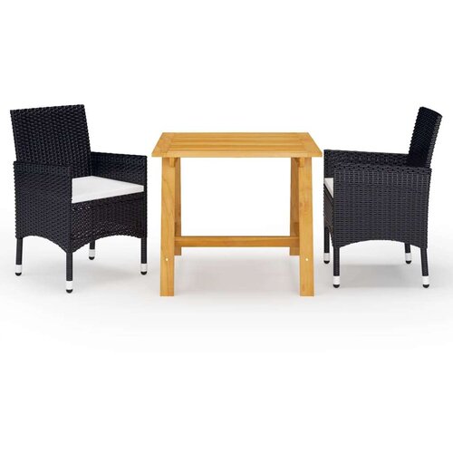  3-dijelni vrtni blagovaonski set crni Cijene