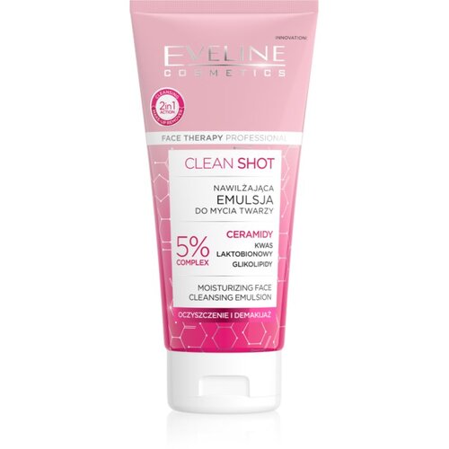 Eveline Cosmetics Clean Shot 5% Ceramidy Complex intenzivna hidratantna emulzija za či&amp;scaron;ćenje 150 ml Slike
