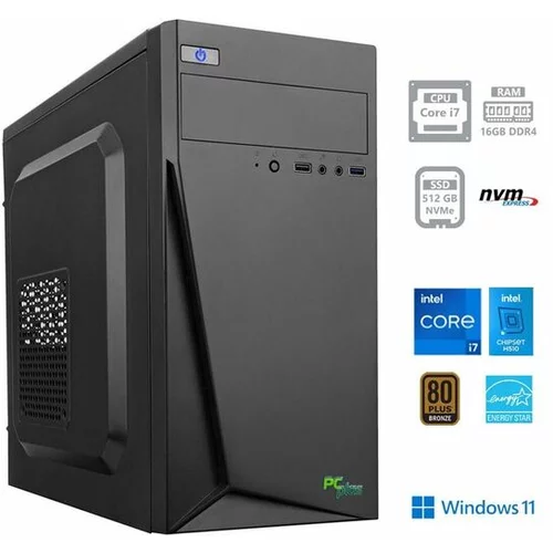 PCPLUS Namizni računalnik e-office i7-11700, 16 GB, 512 GB NVMe SSD, Windows 11 Home + darilo