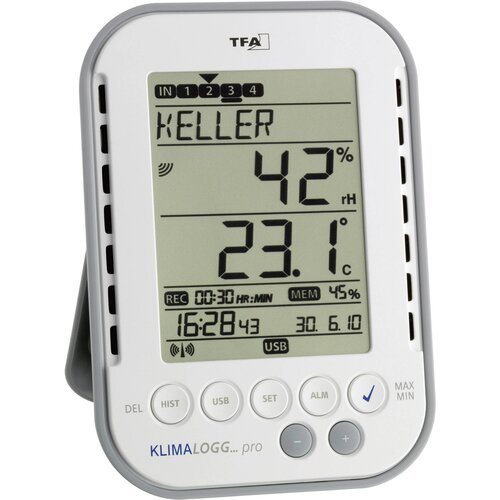 Tfa Dostmann KlimaLogg Pro merilnik vlažnosti (higrometer) 1 % rF 99 % rF zapisovalnik podatkov in brezžični USB vmesnik\, prikaz rosi&amp;scaron;ča/opozorilo pred plesnijo, (20641068) Slike