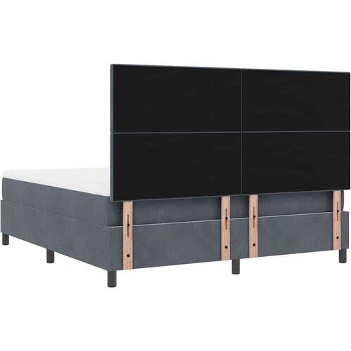  LED Box Spring Krevet Tamno siva 180 x 200 cm tkanina Slike