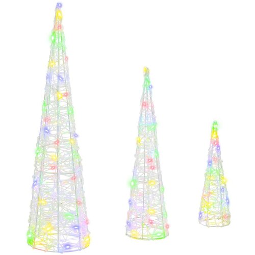 vidaXL Božično drevo med 90 LED 3 pcs večbarvno 20 x 20 x 80 cm Akril, (5000067757) Cene
