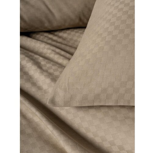 Mila Home Luxury Smeđa posteljina za krevet za jednu osobu od renforce pamuka 140x200 cm Checkered &amp;ndash; Slike