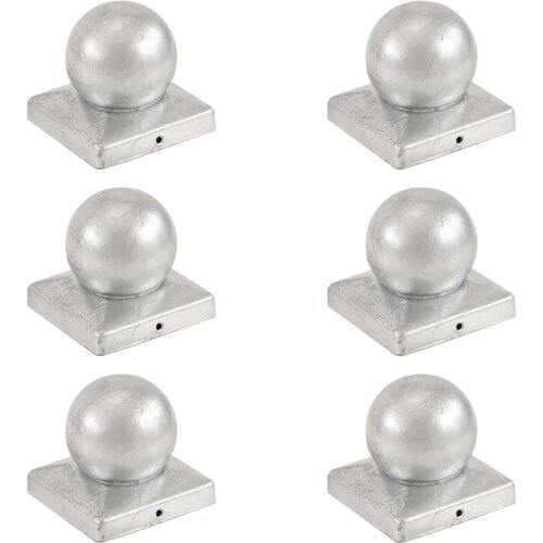 vidaXL poklopci za stupove 6 kom kuglasti metalni 101 x 101 mm Cene