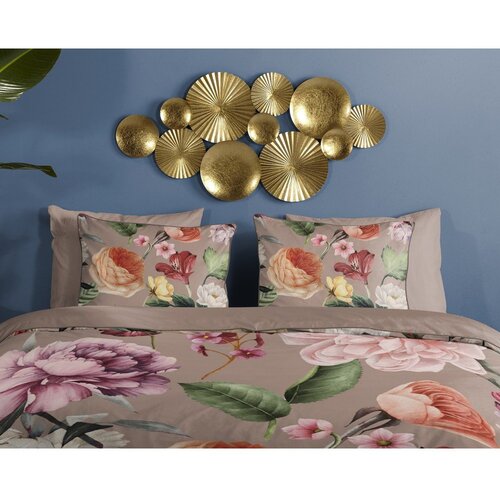 Descanso Siva/rjava posteljnina za zakonsko posteljo/podalj&amp;scaron;ana iz bombažnega satena 240x220 cm Fiori &amp;ndash; Slike