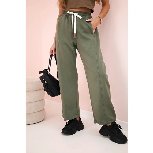 Kesi Włoski Butter trousers tied at the waist khaki Cene