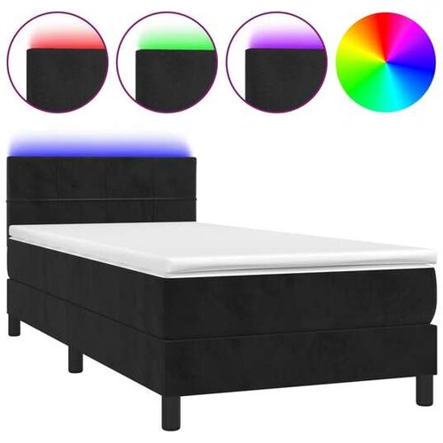  Box spring s madracem LED crni 90x190 cm baršun Cene