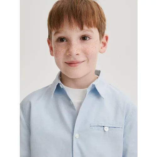 Reserved - Regular fit košulja s visokim udjelom pamuka - bljedoplavo