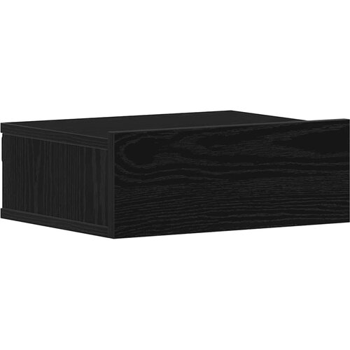  Plutajući noćni ormarić crni hrast 40x32x15 cm inženjerski drvo Slike