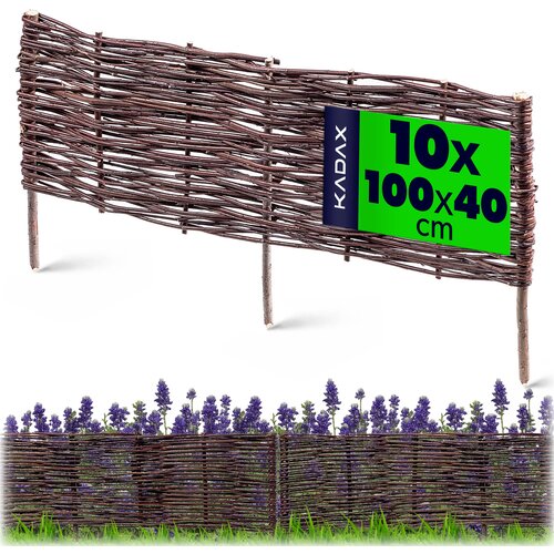 KADAX Vrtna palisadna ograja iz pletenega pletja, 100x40 cm, komplet 10 kosov, (5000358191) Slike